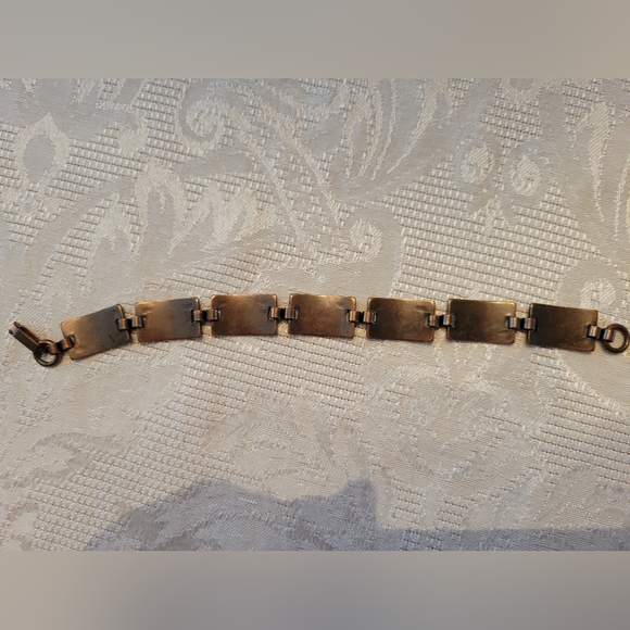 VTG solid copper native American panel link cuff bracelet 6.5 inch EUC - Picture 3 of 5